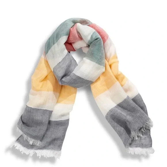 Hudson's Bay HBC Stripes 100% Wool Scarf 51" x 63" - Picture 1 of 5